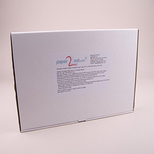 paper2eat Chocolate Transfer Sheets A4 blank, unprinted 25 sheets