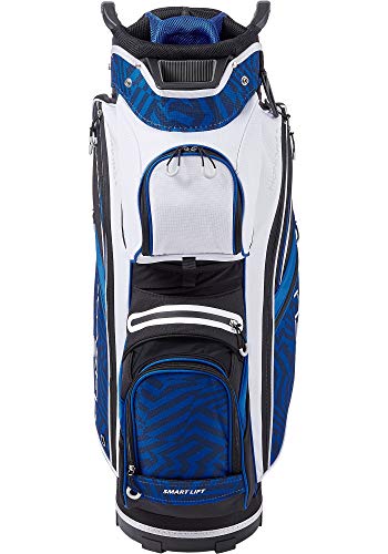 Maxfli 2019 Honors Plus Golf Cart Bag Lightweight 14-Way Top 3 Dividers w/Insulated Pocket (White/Blue)