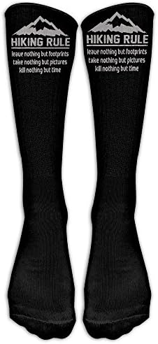 Hiking Rules Hiker Gifts Hike Adult Crew Mid Calf Ribbed Boot Sock