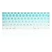 TOP CASE - Faded Ombre Series Keyboard Cover Silicone Skin Compatible with MacBook Pro 13 inch A1708 (No TouchBar) Release 2017 & 2016 / MacBook 12-inch Retina A1534 - Aqua Blue & White