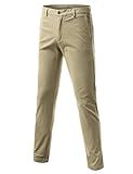 IDARBI Men's Flat Front Slim Fit Chino Pants 28-40W/32L (15 Colors)