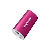 RAVPower Portable Charger 6700mAh (2.4A Output & 2A Input) External Battery Pack iSmart Technology for Smartphones Tablets and more - Pink