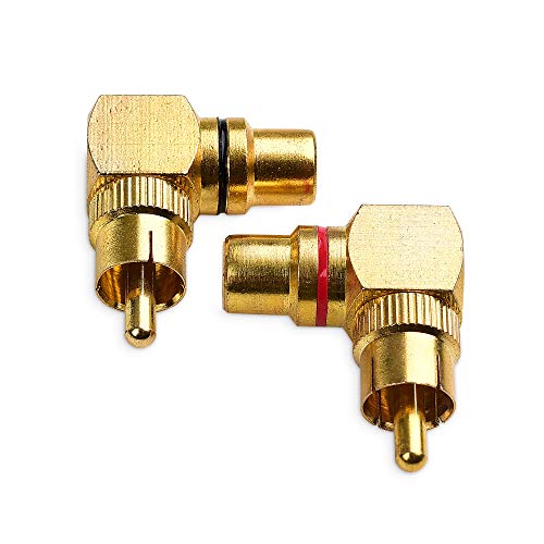 Cable Matters 2Pack Right Angle RCA Adapter, 90 Degree RCA Adapter