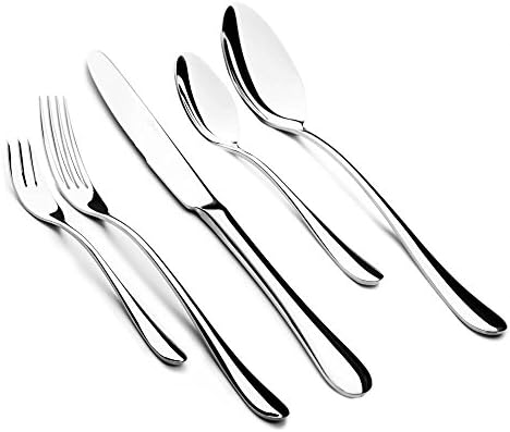 18 10 Stainless Steel Cutlery Sets Mirror Polished Flatware Set of 4 Kitchen Silverware Utensils 20 Piece 18/10