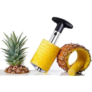 BuyAway Pineapple Corer — 2 in 1 Stainless Steel Pineapple Cutter & Corer Kitchen Tools & Gadgets, Pineapple core Makes Perfect Pineapple Rings and Pineapple Cubes Without a Mess