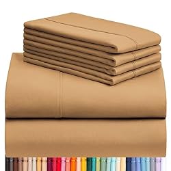 LuxClub 6 PC King Size Sheet Set Bed Sheets Deep