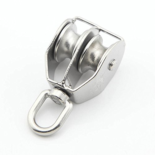Owfeel 304 Stainless steel M32 32mm Double Pulley Hanging wire towing wheel for driving Fitness boat