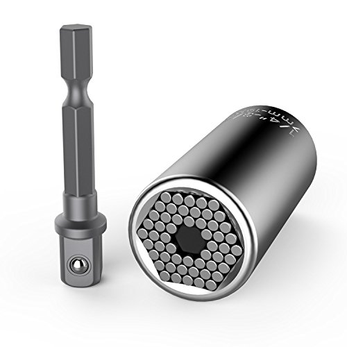 Universal Socket, EvZ Professional 7-19mm Multi-Function Ratchet Wrench Grip Power Drill Adapter Tools DIY Gift for Men Him Husband Dad Father Handyman Women - Thumbnail 7