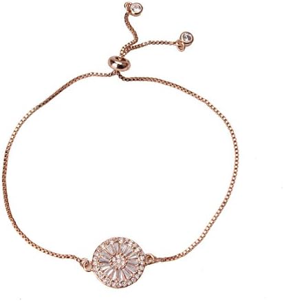 MEIBEADS Cubic Zirconia Crystal Bracelet for Women Gold Color Chain Link Charm Bracelets