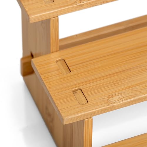 Keqin Kitchen Spice Rack Organizer for Cabinet,3 Tier Bamboo Multifunctional Spice Storage for Kitchen Cabinet, Cupboard,Pantry