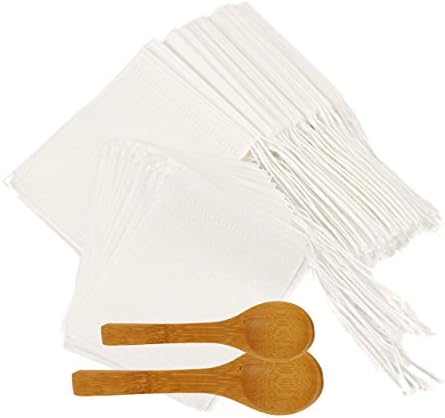 Aresmer 200 Piece Tea Filter Bags Drawstring Empty Bag for Loose Leaf Tea with Two Teaspoons