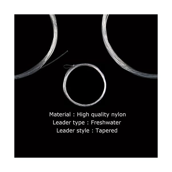 AnglerDream-Fly-Fishing-Tapered-Leader-Line-with-Loop-9FT-2X-6X-5-Pack-Clear