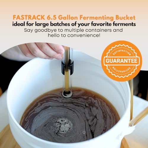 FastRack Fermentation Bucket Home Brewing Wine Fermenter 6.5 Gallon Fermenting Bucket with Lid