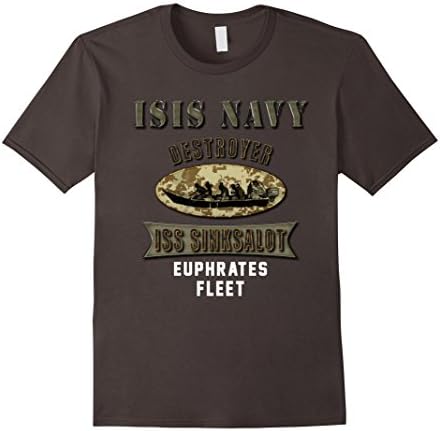 Mens ISIS Navy Destroyer Euphrates Fleet Funny T-shirt Small Asphalt