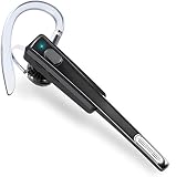 Bluetooth Headset, Wireless Bluetooth V4.1 Earphones with Ultralight Sweatproof Earpieces, Noise Cancelling Microphone for iPhone and Android Cellphones for Business/Office/Driving (Black)