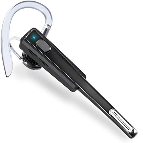 Bluetooth Headset, Wireless Bluetooth V4.1 Earphones with Ultralight Sweatproof Earpieces, Noise Cancelling Microphone for iPhone and Android Cellphones for Business/Office/Driving (Black)
