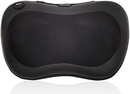 Shiatsu Pillow Massager with Heat and Circular Motion, For Pain Relief On Neck, Back, Arms, Thigh, Calf, Legs, Feet, Abdomen or Shoulders with Adjustable Straps for Chairs and Car Adaptor