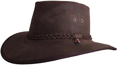 Men’s Waxy Brown Leather Hat – Bush Hat Hand Crafted in South Africa Cowboy/Outback/Australian/Safari Style Waxy Hat