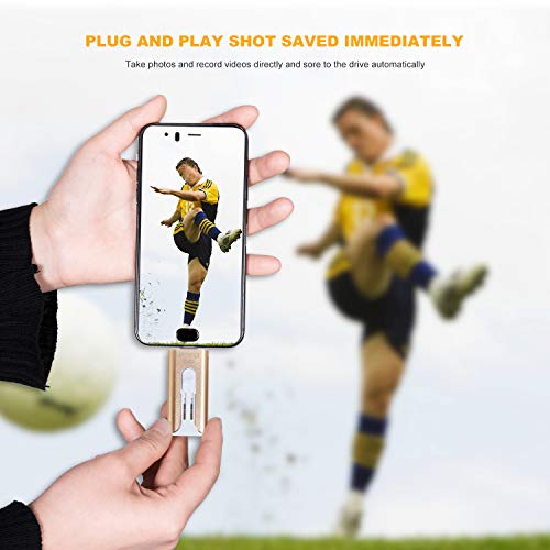 USB Flash Drive 128GB Thumb Drive Memory Stick iOS Flash Drive for iPhone Photo Stick 3in1 External Storage USB Drive Richwell Compatible iPhone iPad Mac Android and Computer(Pink128G-UX)