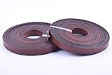 KONMAY 3 Meters 10.0x2.0mm Saddle Brown Soft Flat Real Cowhide Leather Cord/straps