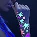 Sasswear Blacklight Body Stickers - Neon Fashion Accessories for Raves, Festivals and Glow Parties, 40/pk (Leaf)