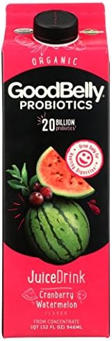 GoodBelly Cranberry Watermelon Probiotic Drink, 32 Ounce - 6 per case.
