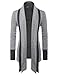 TheLees (NKCD94 Open Front Double Shawl Collar Cardigan Sweaters Gray US M(Tag Size M)