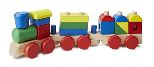 Melissa & Doug Stacking Train - Classic Wooden Toddler Toy (18 pcs)