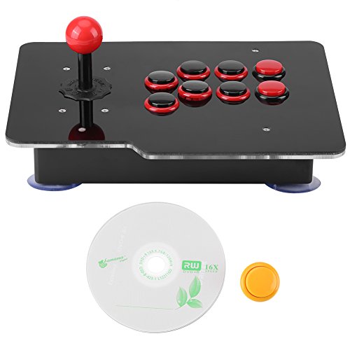 Arcade Game USB Stick Buttons Controller, 8 Directions Computer Arcade Game Control, Zero Delay Joystick Control Device for PC Win7/ Win8/ Win10, Black