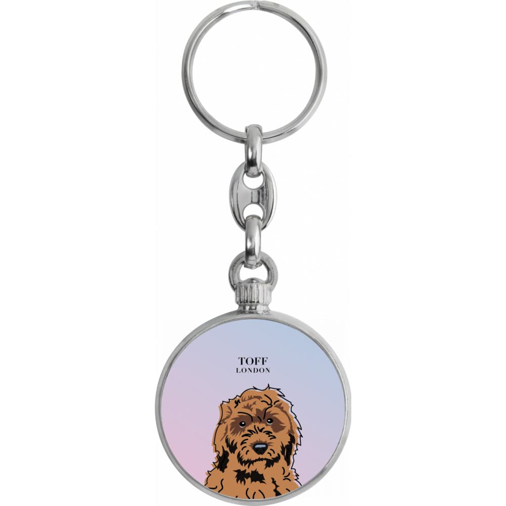 Toff London Brown Cockapoo Dog Head Keyring