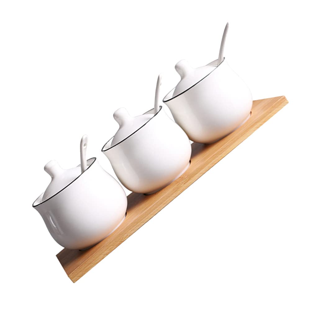 Buy UPKOCH Ceramic Condiment Jars Set Spice Container Salt Jar with