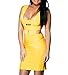 Beateen Women's Yellow Cut Out Deep V Bandage Bodycon Dress BT11048-1