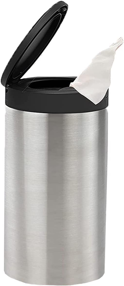 Spectrum Decorative Disinfecting Wipes Container (Satin Nickel) - Refillable Dispenser for Bathroom, Kitchen, Classroom, Countertop, & Home Storage/Stainless Steel & Rust-Resistant