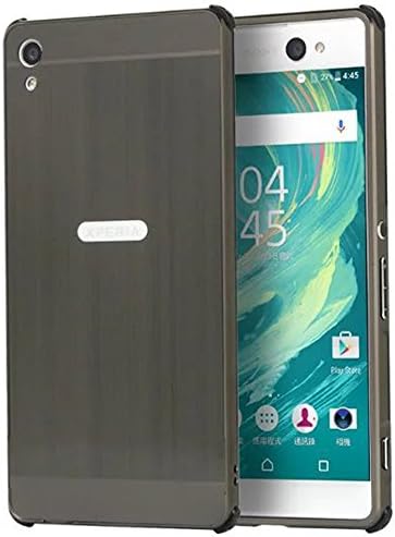 Sony Xperia XA Ultra Case, Ranyi [Brushed Metal Series] Luxury Aluminum Metal Bumper Frame Detachable + Smooth Brushed Hard Back Cover [Slim &amp; Thin] Case for Sony Xperia C6 (black)