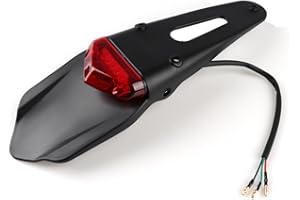HARIFOGER Rear Mudguard LED Brake Tail Light Turn Signals Running Lamps License Plate Light With 3 Wires for Custom Off-road Cross Dirt Bike Enduro Yamaha Suzuki Kawasaki Honda CRF