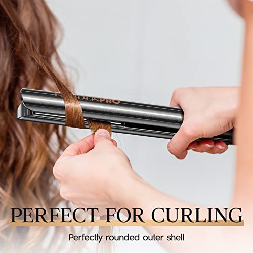 FURIDEN PRO Hair Straightener Flat Iron, Hair Straightener and Curler 2 in 1, Flat Iron Curling Iron in One, Hair Multi Styler Tools, No Frizz | Long-Lasting Finish(Black)