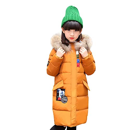 SUNNY Store Kid Girl Winter Hooded Fur Down Parka Coat