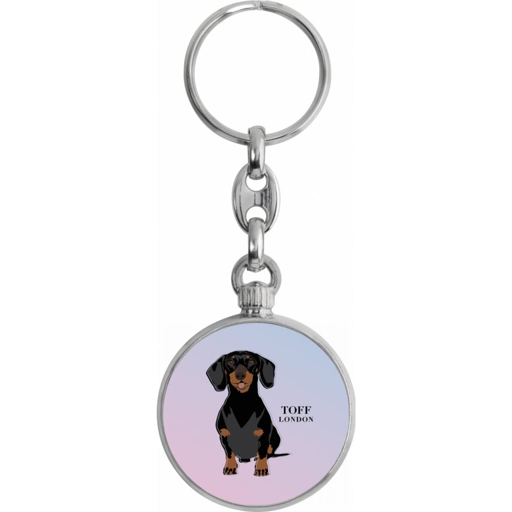 Toff London Black Dachshund Dog Keyring