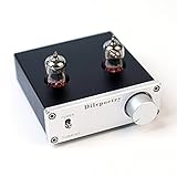 Dilvpoetry TUBE-01 Preamp 6J1 Vacuum Tube Amplifier Buffer Mini HiFi Preamplifier DC12V2A (Silver)