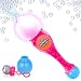 ArtCreativity Light Up Bubble Blower Wand - 13.5 Inch Illuminating Bubble Blower Wand with Thrilling LED Effect for Kids - Bubble Fluid and Batteries Included - Great Gift Idea, Party Favor - Pink