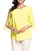 ACEVOG Womens Casual Scoop Neck Loose Top 3/4 Sleeve Chiffon Blouse Shirt Tops