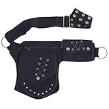 Practical Fannypack Cotton Waistbag Travel Utility Travel Belt-Black-One Size