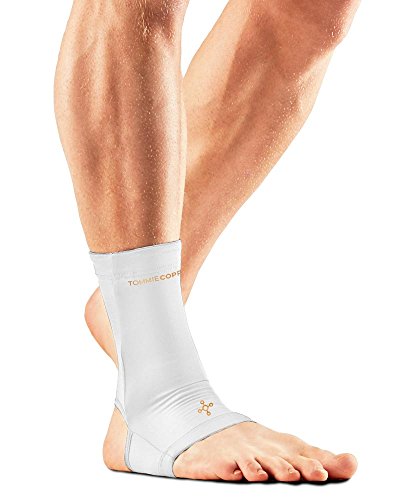 Tommie Copper Men's Recovery Thrive Ankle Sleeve, White, Small
