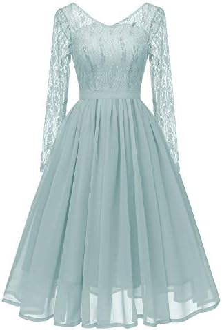 Molly Moda Women's Vintage Floral Lace Chiffon Formal Special Occasion Dress