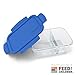 Bentgo Glass Snack (Blue) – 2-Compartment Bento-Style Glass Food Storage for Snacks and Small Meals | Ideal for Meal Prep, Leftovers, and Portion Control – FDA-Approved, BPA-Free, Food-Safe Materials