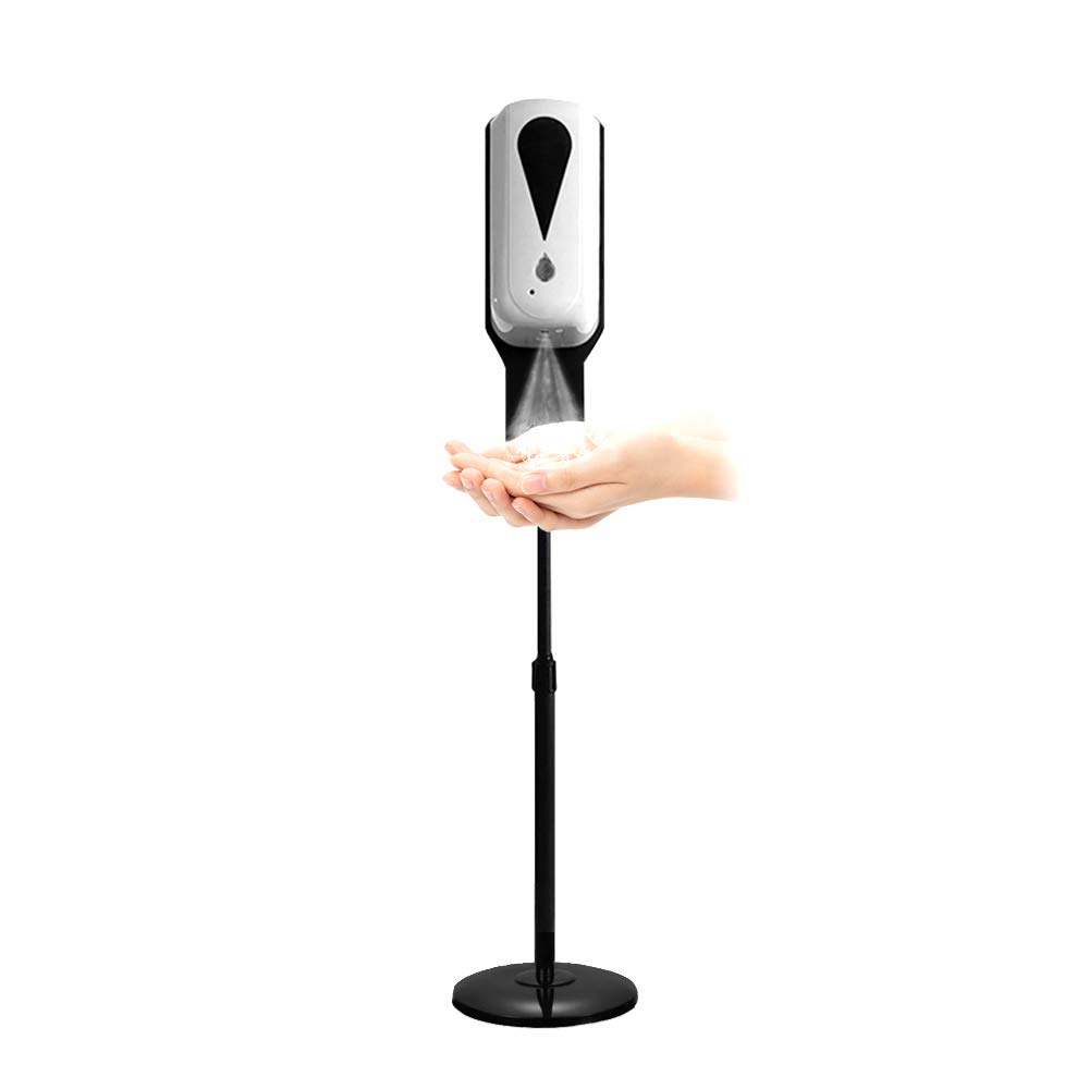 Adjustable Mist Spray Machine Automatic Touchless Hand Sanitizer Dispenser Soap Dispenser and Floor Stand Station Kit for Offices Schools Public Area (Dispenser + Stand) (US STOCK)