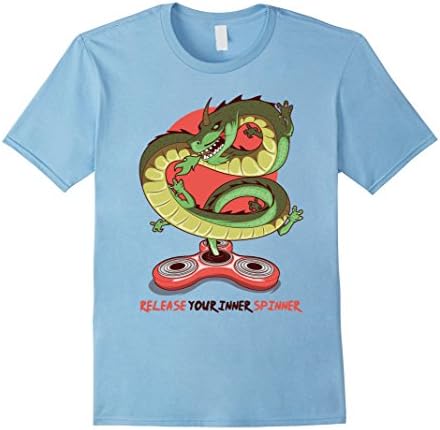Mens Fidget Spinner - Dragon Anime Theme Shirt  3XL Baby Blue