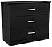 South Shore 3070033 Libra Collection 3-Drawer Chest, Black, Solid