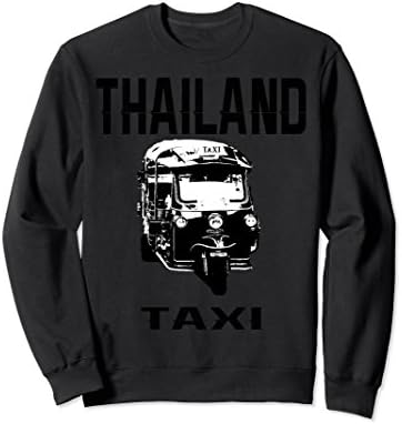 Unisex Thailand Memorabilia Thai Tuk Tuk Rickshaw Taxi Sweatshirt Small Black