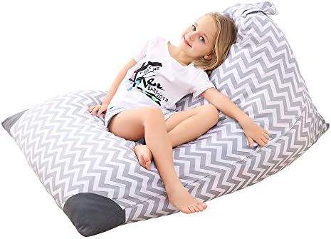 Stuffed Animal Storage Bean Bag Chair|Storage Bean Bag Sofa Solution|Create Comfy Lounger Bed for Kids and Adults|Soft Toy Organizer fits 200L